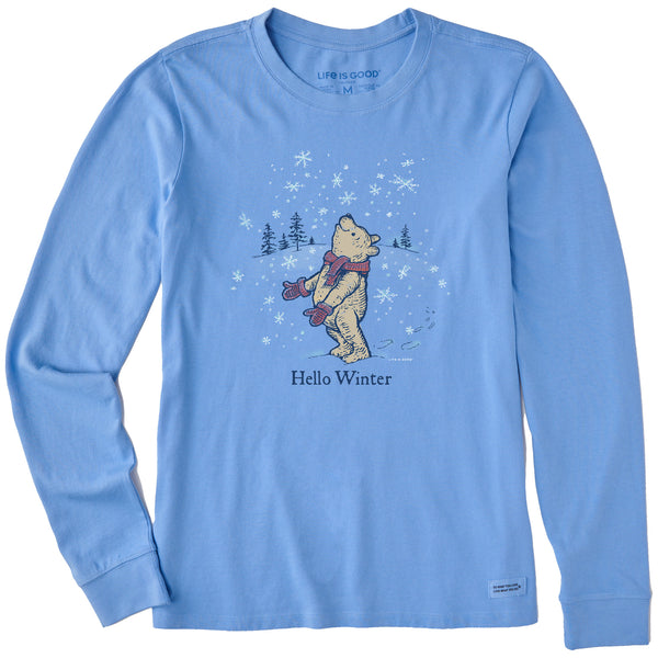 life is good Women's Hello Winter Winnie Long Sleeve Crusher Tee