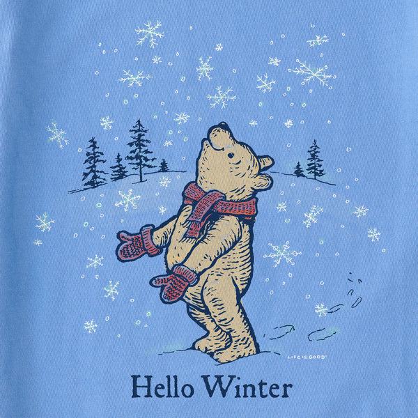 Life Is Good Women's Hello Winter Winnie Long Sleeve Crusher Vee