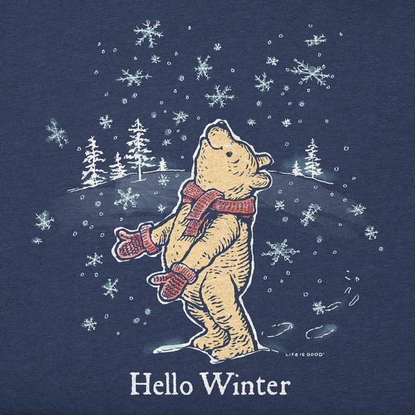 Life Is Good Women's Hello Winter Winnie Long Sleeve Crusher Vee