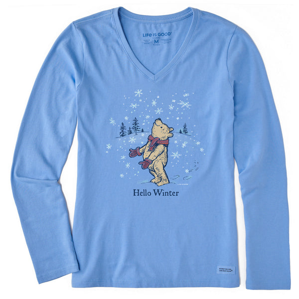 life is good Women's Hello Winter Winnie Long Sleeve Crusher Vee