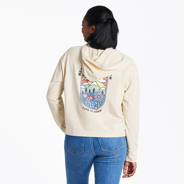 life is good Women's Here Comes the Sun Retro Crusher-FLEX Boxy Hoodie