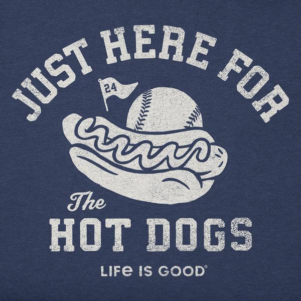 Life Is Good Women's Here For The Hot Dogs Baseball Short Sleeve Crusher Boxy Tee