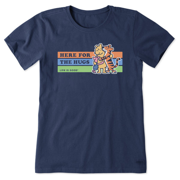 Life Is Good Women's Here For The Hugs Winnie U0026 Friends Short Sleeve Tee