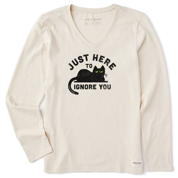 life is good Women's Here to Ignore You Long Sleeve Crusher Vee