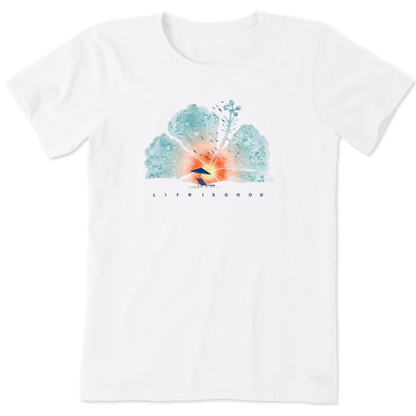 life is good Women's Hibiscus Beach Short Sleeve Tee