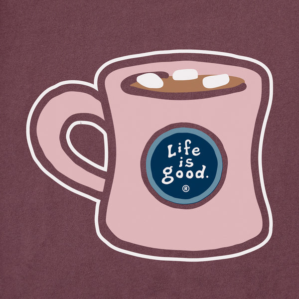 Life Is Good Women's Hot Chocolate Mug Long Sleeve Snuggle Up Sleep Tee
