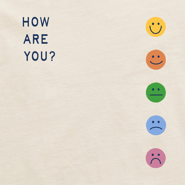 Life Is Good Women's How Are You Faces Short Sleeve Crusher Boxy Tee