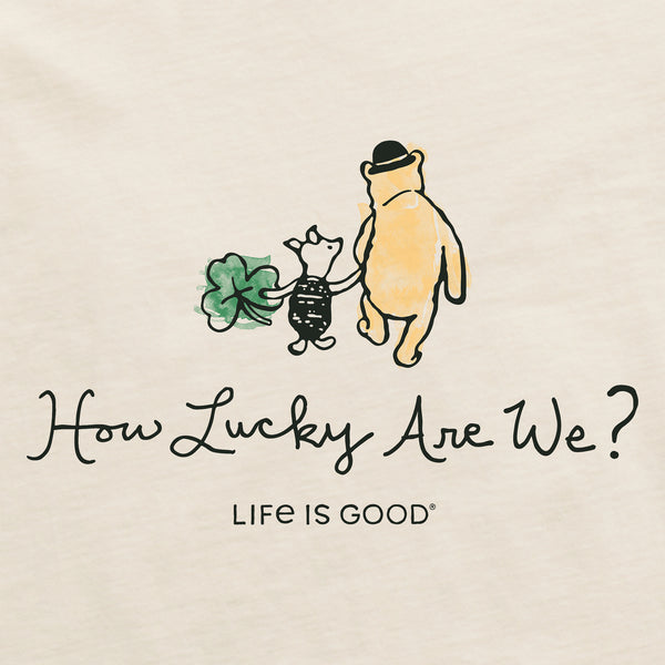 Life Is Good Women's How Lucky Are We Short Sleeve Crusher Tee