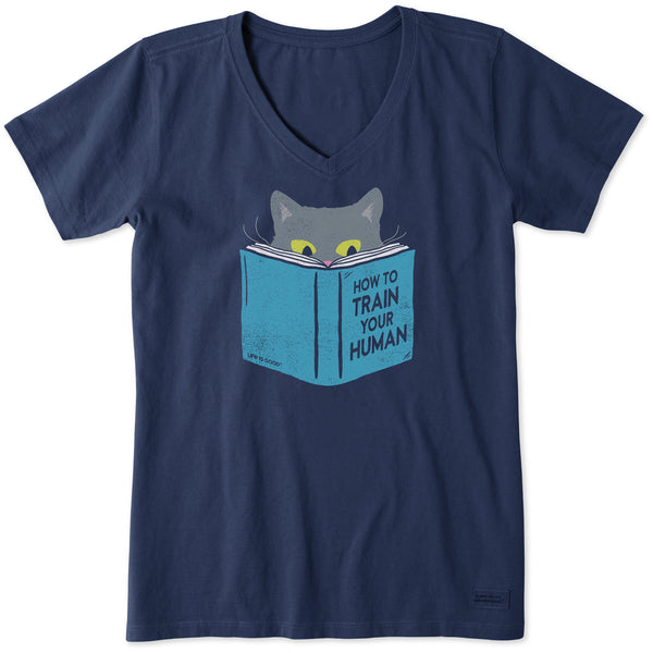 life is good Women's How to Train Your Human Short Sleeve Crusher Vee