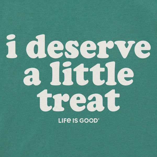Life Is Good Women's I Deserve A Little Treat Short Sleeve Crusher Boxy Tee