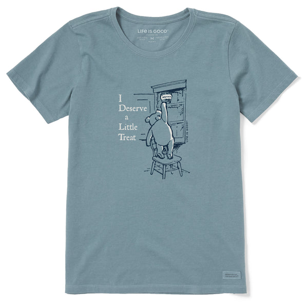 life is good Women's I Deserve a Little Treat Winnie Short Sleeve Crusher Tee