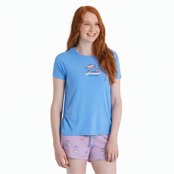 life is good Women's I Like it Here Lightweight Sleep Tee