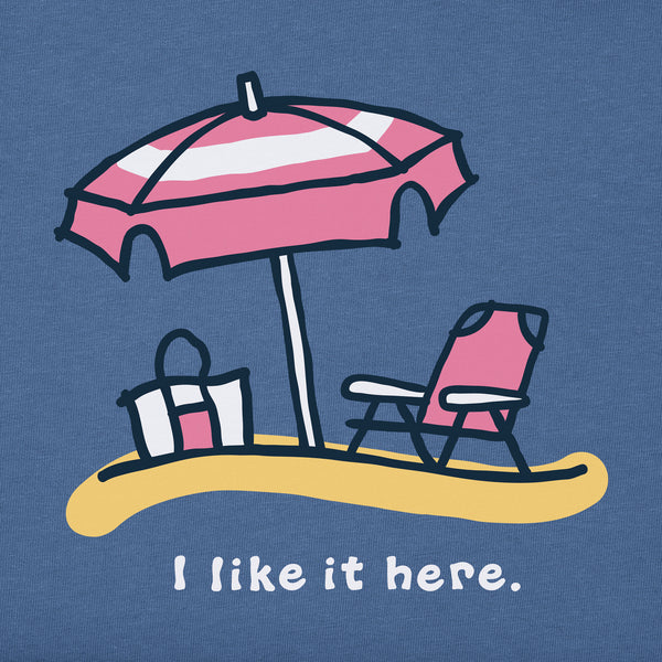 Life Is Good Women's I Like It Here Short Sleeve Crusher Vee