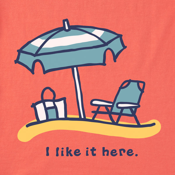 Life Is Good Women's I Like It Here Short Sleeve Crusher Vee