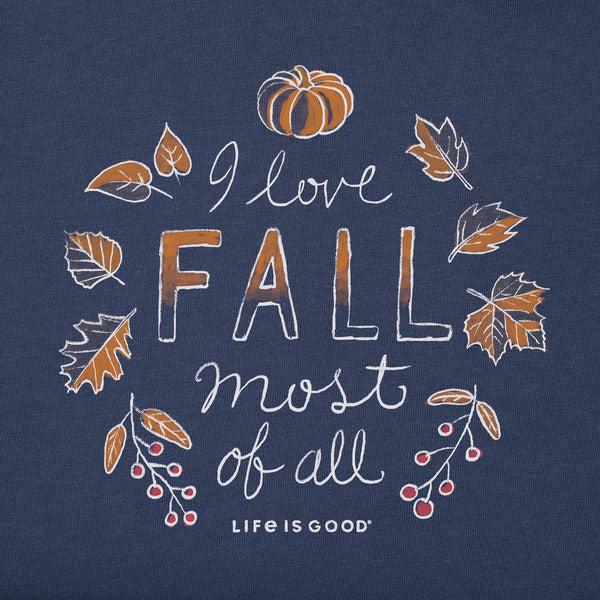 Life Is Good Women's I Love Fall Most Of All Long Sleeve Crusher Tee