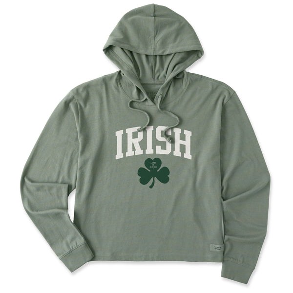 Life Is Good Women's Irish Clover Crusher Boxy Hoodie