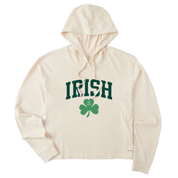 life is good Women's Irish Clover Crusher Boxy Hoodie