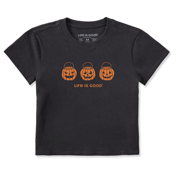 life is good Women's Jack O Lantern Trio Crusher-LITE Shrunken Tee