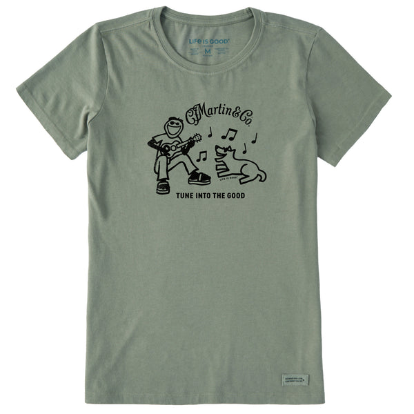 Life Is Good Women's Jake U0026 Rocket Martin Guitar Short Sleeve Crusher Tee
