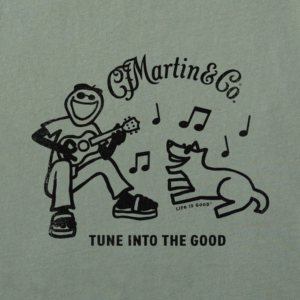 Life Is Good Women's Jake U0026 Rocket Martin Guitar Short Sleeve Crusher Tee
