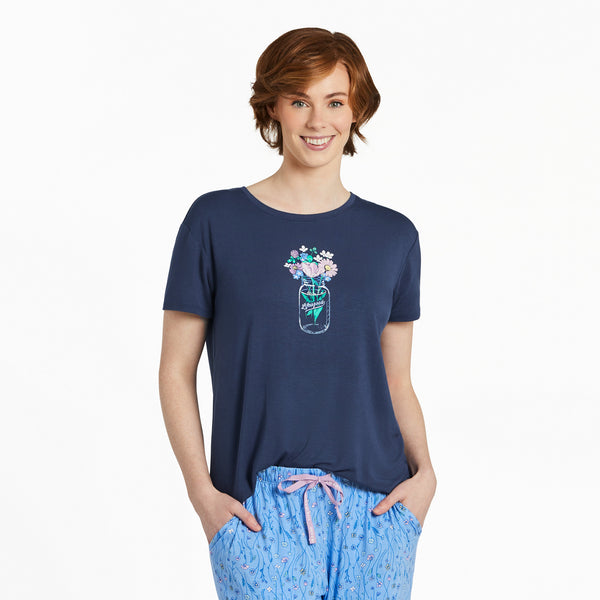life is good Women's Jar Bouquet Lightweight Sleep Tee
