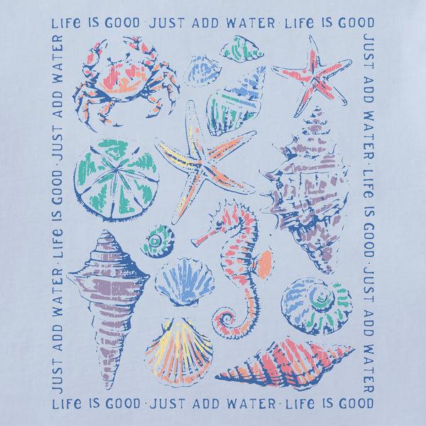 Life Is Good Women's Just Add Water Shells Crusher-LITE Shrunken Tee