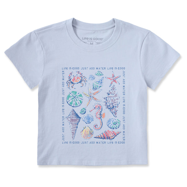life is good Women's Just Add Water Shells Crusher-LITE Shrunken Tee