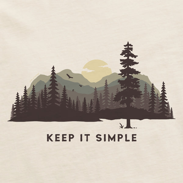 Life Is Good Women's Keep It Simple Evergreen Silo Short Sleeve Crusher Vee