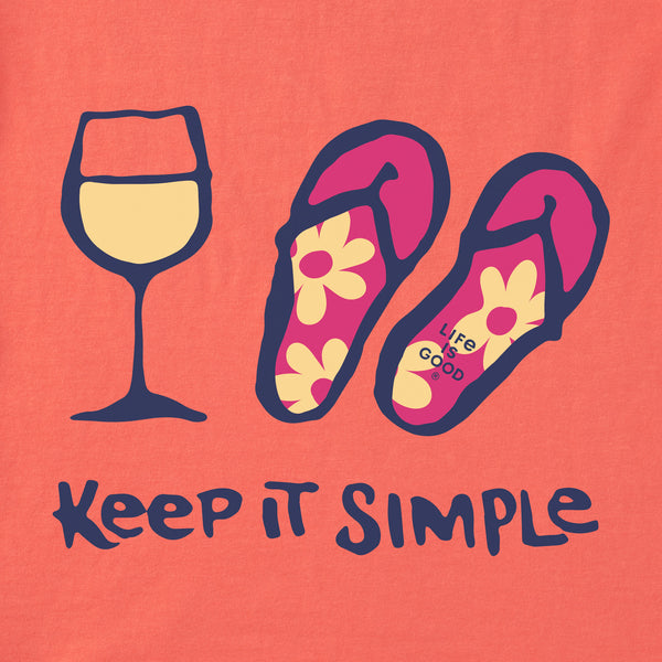 Life Is Good Women's Keep It Simple Wine And Flips Long Sleeve Crusher-LITE Hooded Tee