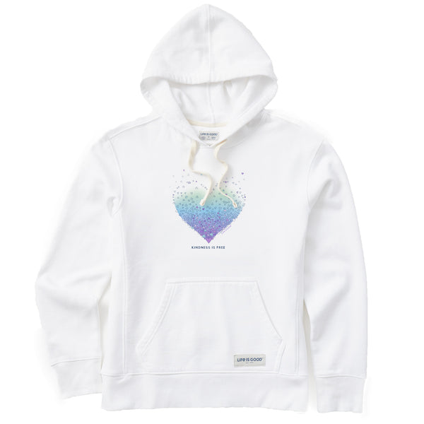 life is good Women's Kindness is Free Evaporating Heart Simply True Fleece Hoodie