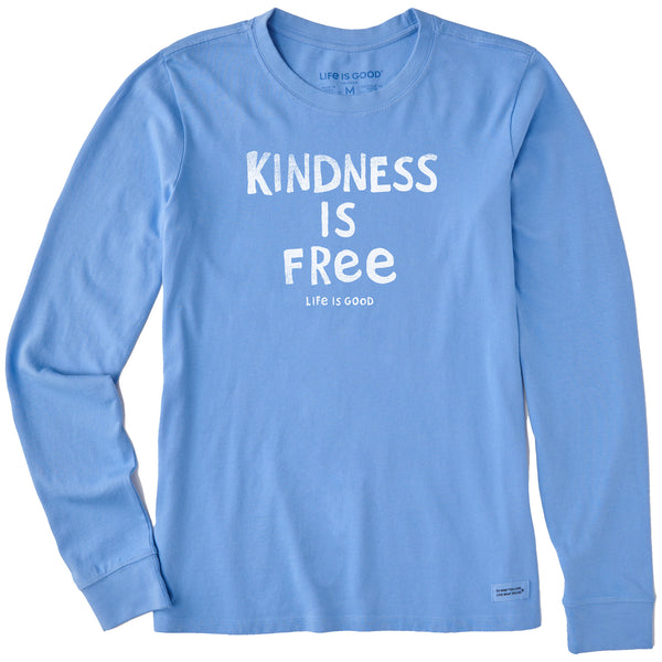 life is good Women's Kindness is Free Long Sleeve Crusher Tee