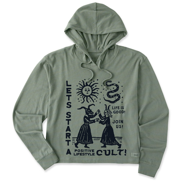 life is good Women's Let's Start a Cult Crusher Boxy Hoodie