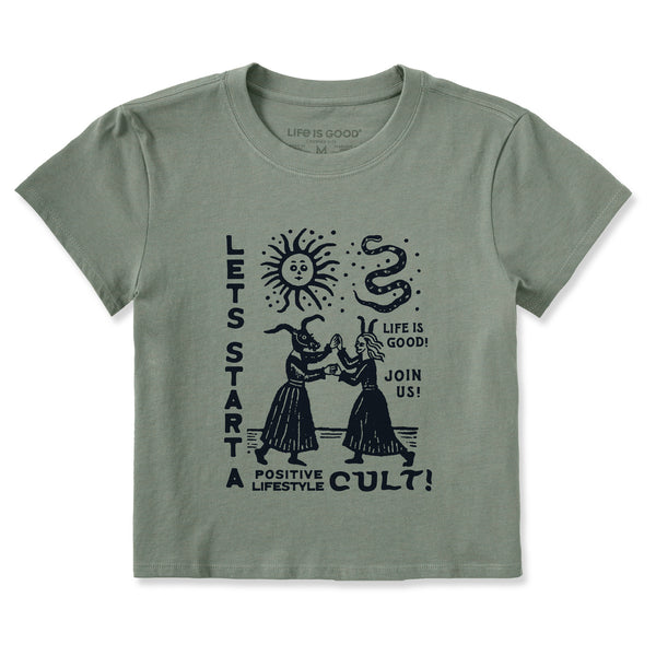 life is good Women's Let's Start a Cult Crusher-LITE Shrunken Tee