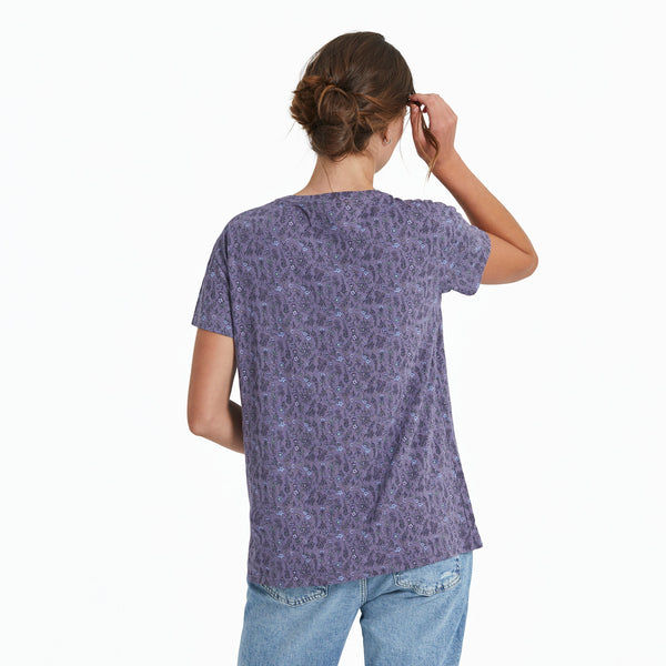 Life Is Good Women's Liberty Wildflower Pattern Crusher-LITE Easy Tee