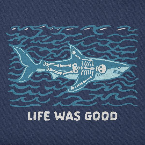 Life Is Good Women's Life Was Good Shark Short Sleeve Crusher Boxy Tee
