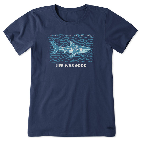 life is good Women's Life Was Good Shark Short Sleeve Tee