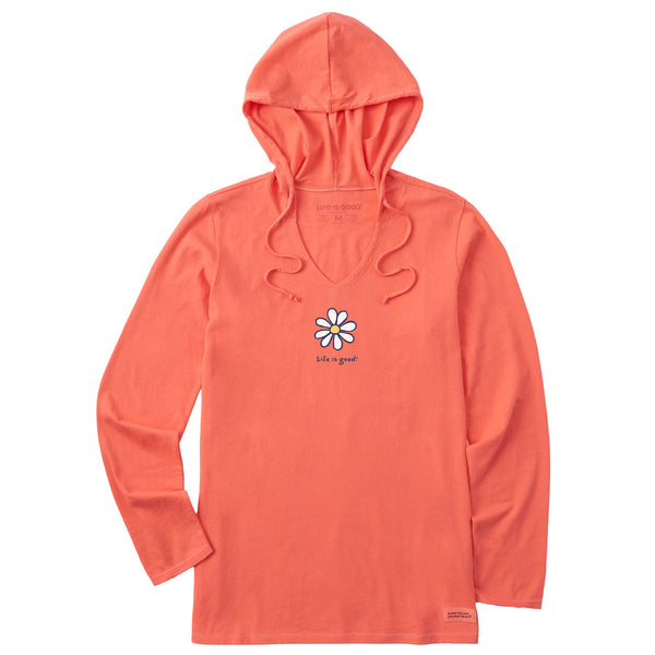 life is good Women's LIG Daisy Long Sleeve Crusher-LITE Hooded Tee