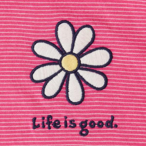 Life Is Good Women's LIG Daisy Long Sleeve Striped Crusher-LITE Hooded Tee