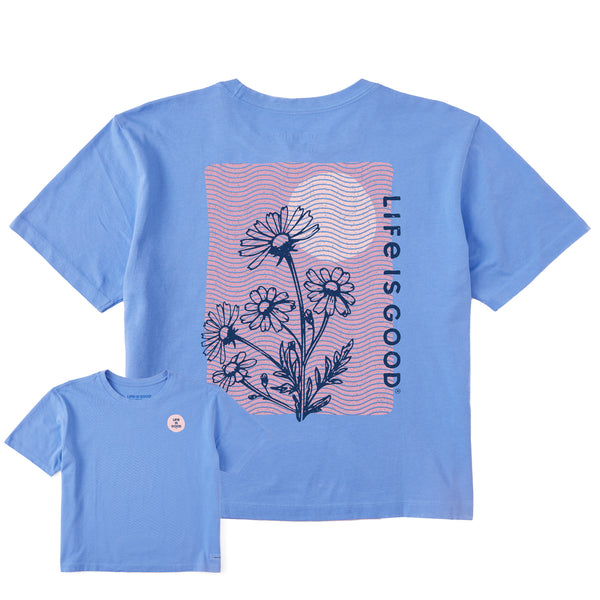 life is good Women's LIG Flower Sun Short Sleeve Crusher Boxy Tee