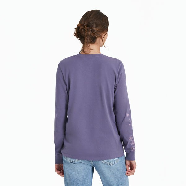 Life Is Good Women's LIG Whimsical Butterflies Long Sleeve Crusher Tee