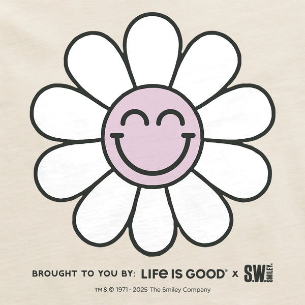 Life Is Good Women's LIG X S.W. Smiley Happy Flower Crusher-LITE Shrunken Tee