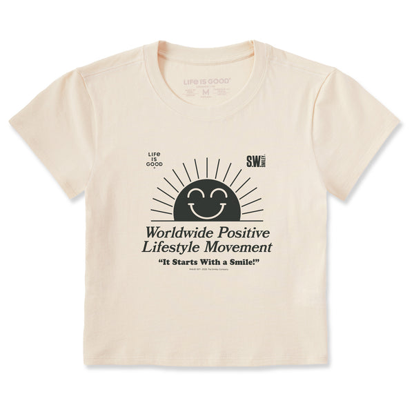 life is good Women's LIG x S.W.Smiley Rising Sun Crusher-LITE Shrunken Tee