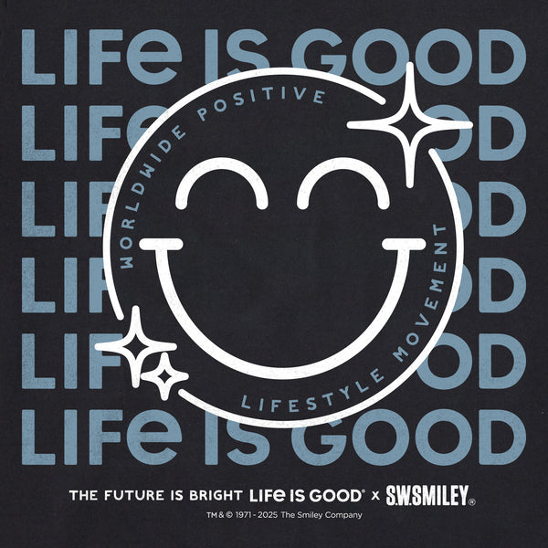 Life Is Good Women's LIG X S.W.Smiley Sparkle Crusher-LITE Shrunken Tee