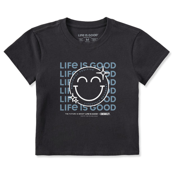 life is good Women's LIG x S.W.Smiley Sparkle Crusher-LITE Shrunken Tee