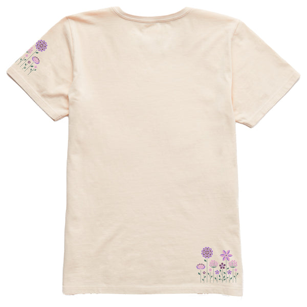 Life Is Good Women's Linear Flower Garden Short Sleeve Crusher Vee