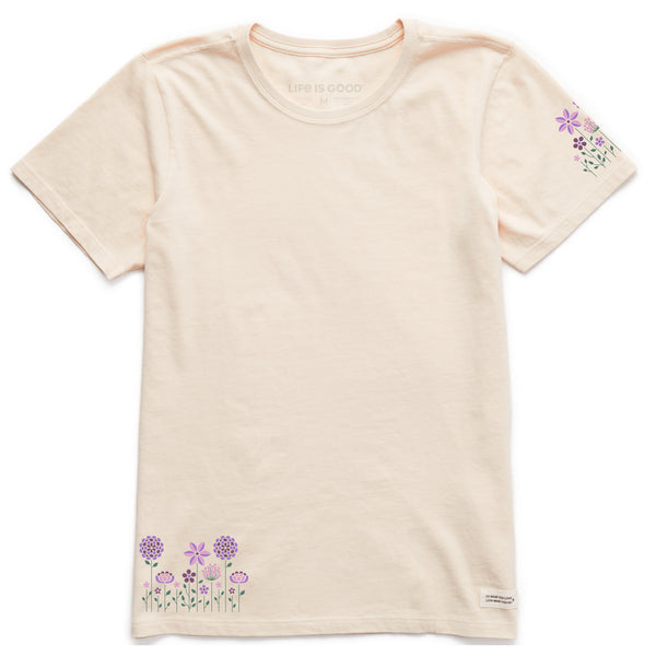 life is good Women's Linear Flower Garden Short Sleeve Crusher Tee