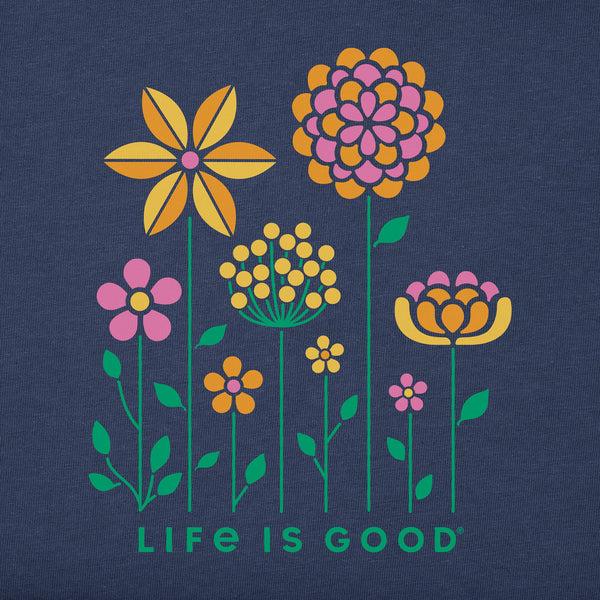 Life Is Good Women's Linear Garden Short Sleeve Vee