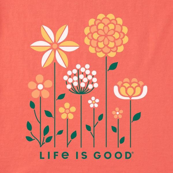 Life Is Good Women's Linear Garden Short Sleeve Vee