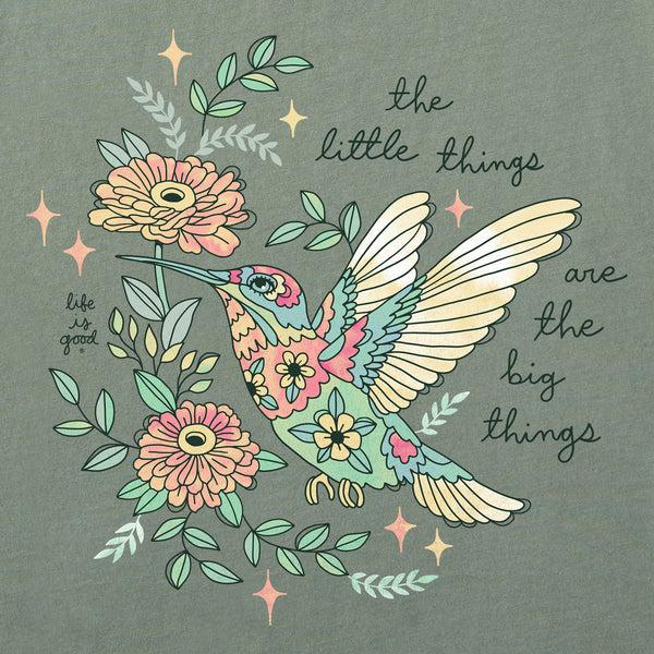 Life Is Good Women's Little Thing Hummingbird Long Sleeve Crusher-LITE Hooded Tee