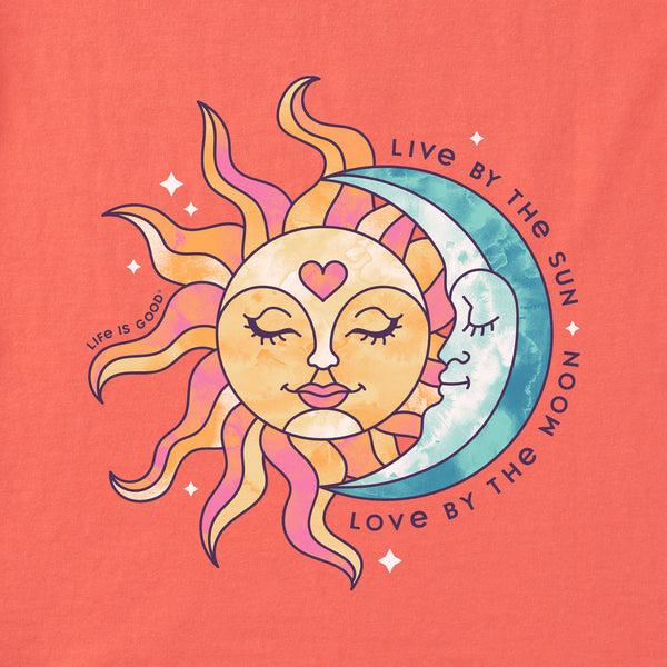 Life Is Good Women's Live By The Sun Love By The Moon Long Sleeve Crusher-LITE Hooded Tee